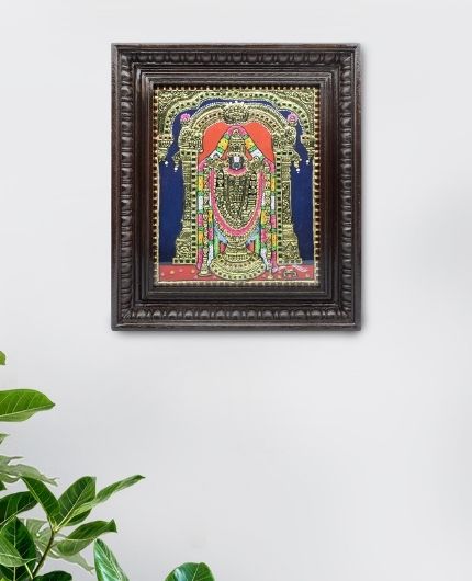 Tirupati Balaji Tanjore Paintings Gold Foil Photo Frame
