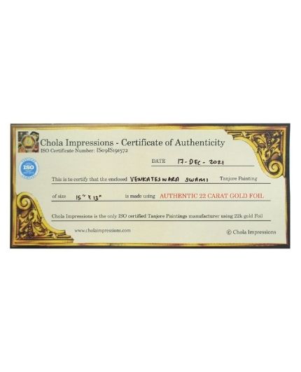 Tirupati Balaji Tanjore Paintings Gold Foil Photo Frame