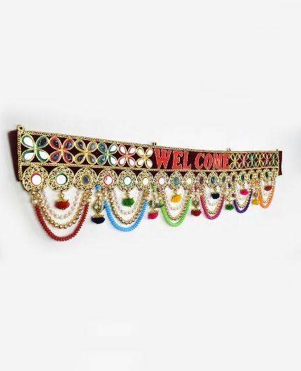 Traditional Multi Zula Pearl Plastic Beads Hanging Toran