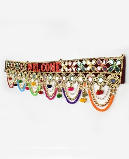 Traditional Multi Zula Pearl Plastic Beads Hanging Toran