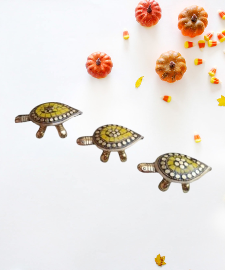 Feng Shui Brass Tortoise Wish Fulfilling Set with Secret Compartment – Pack of 3