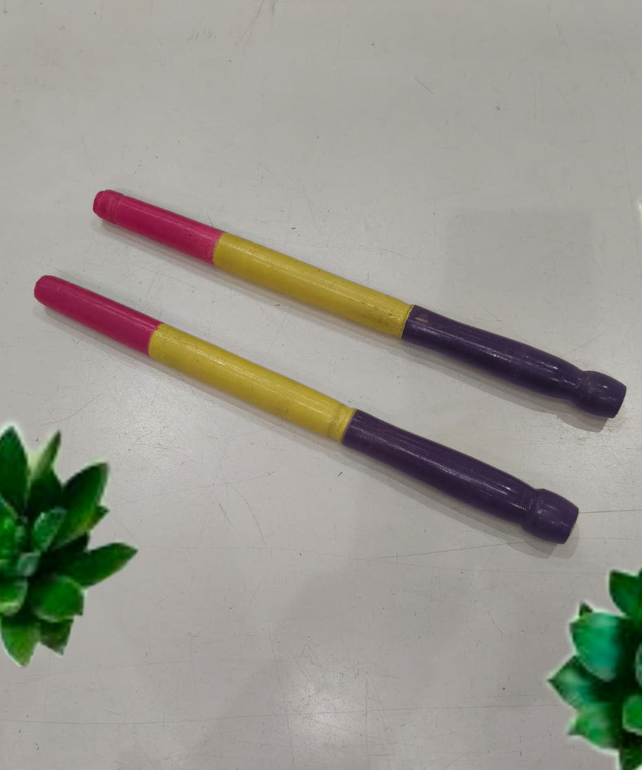 Multicolor Wooden Dandiya Sticks Pair 1 Set.