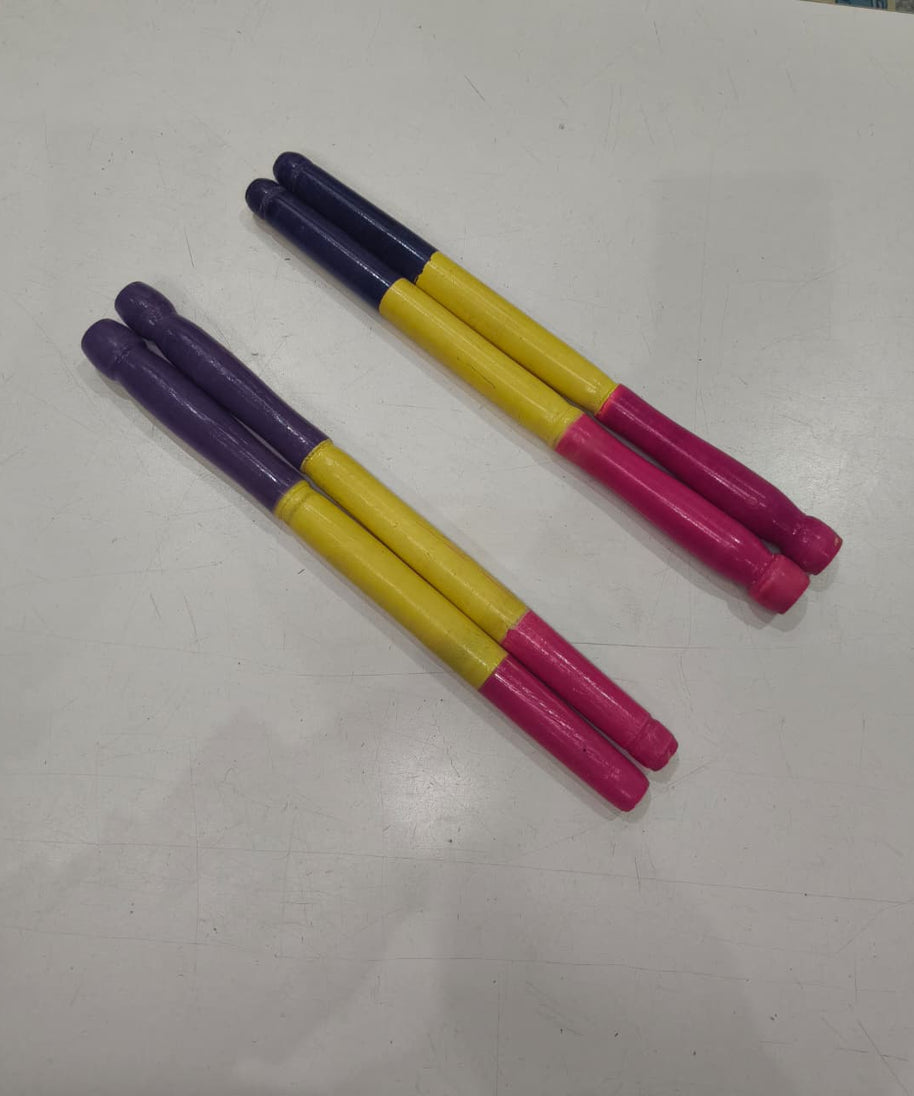 Wooden Dandiya Sticks Dance Graba Stick Large Kollatam Sticks Dance pack of 2 sets.