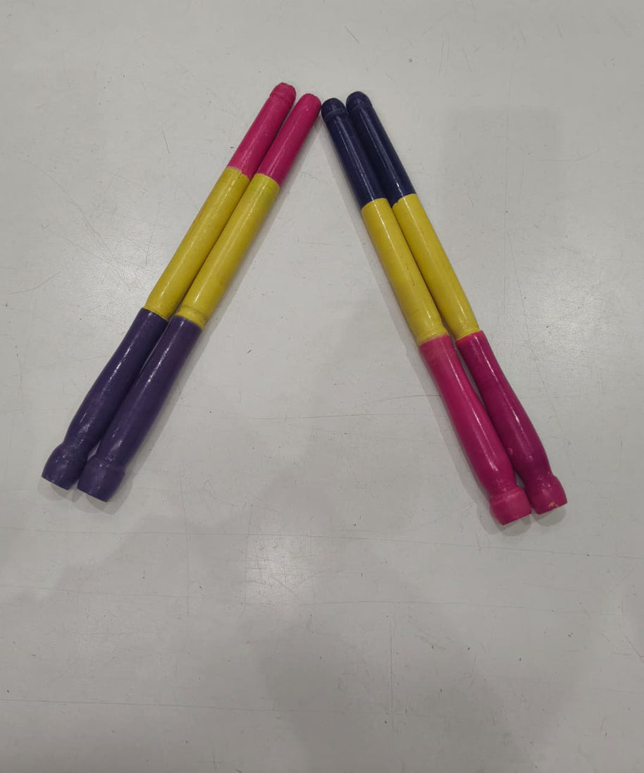 Wooden Dandiya Sticks Dance Graba Stick Large Kollatam Sticks Dance pack of 2 sets.