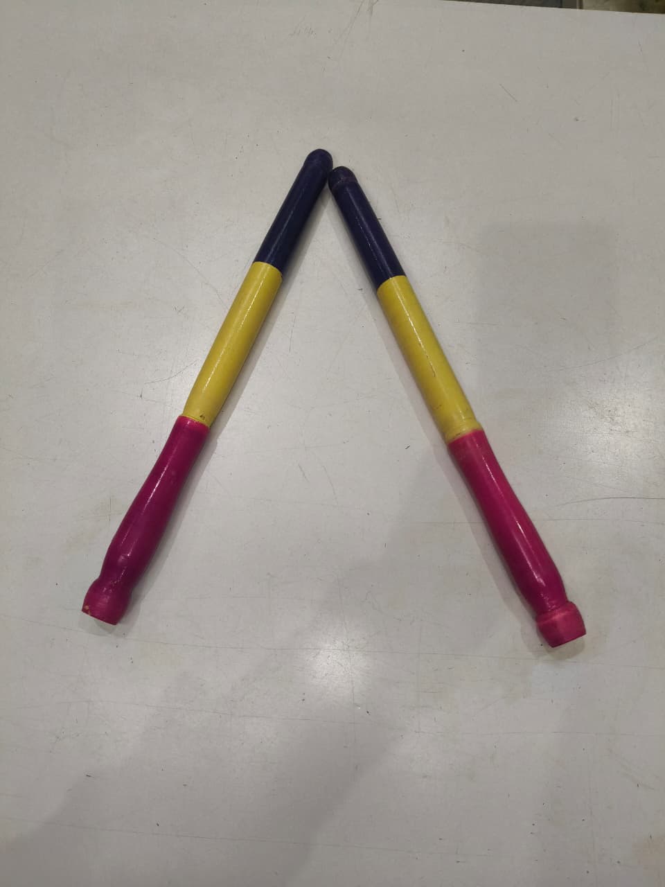 Multicolor Wooden Dandiya Sticks Pair 1 Set.