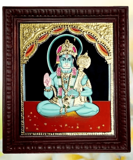 Hanuman Tanjore Painting in Padmasana