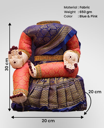 Lakshmi Idol For Varalakshmi Vratham Violet and Pink Saree