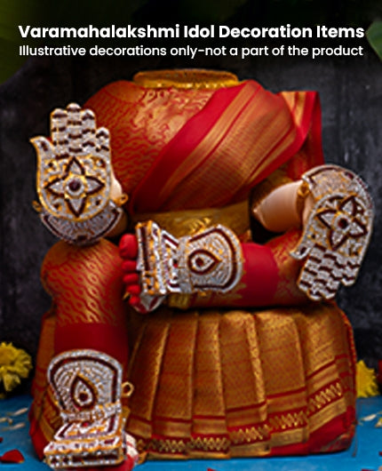 Brass Varalakshmi Hands And Legs With Stone -Puja N Pujari