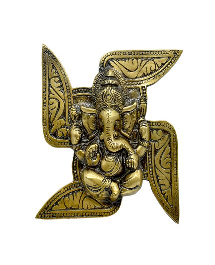 Ganesh on Swastik Wall Hanging Showpiece