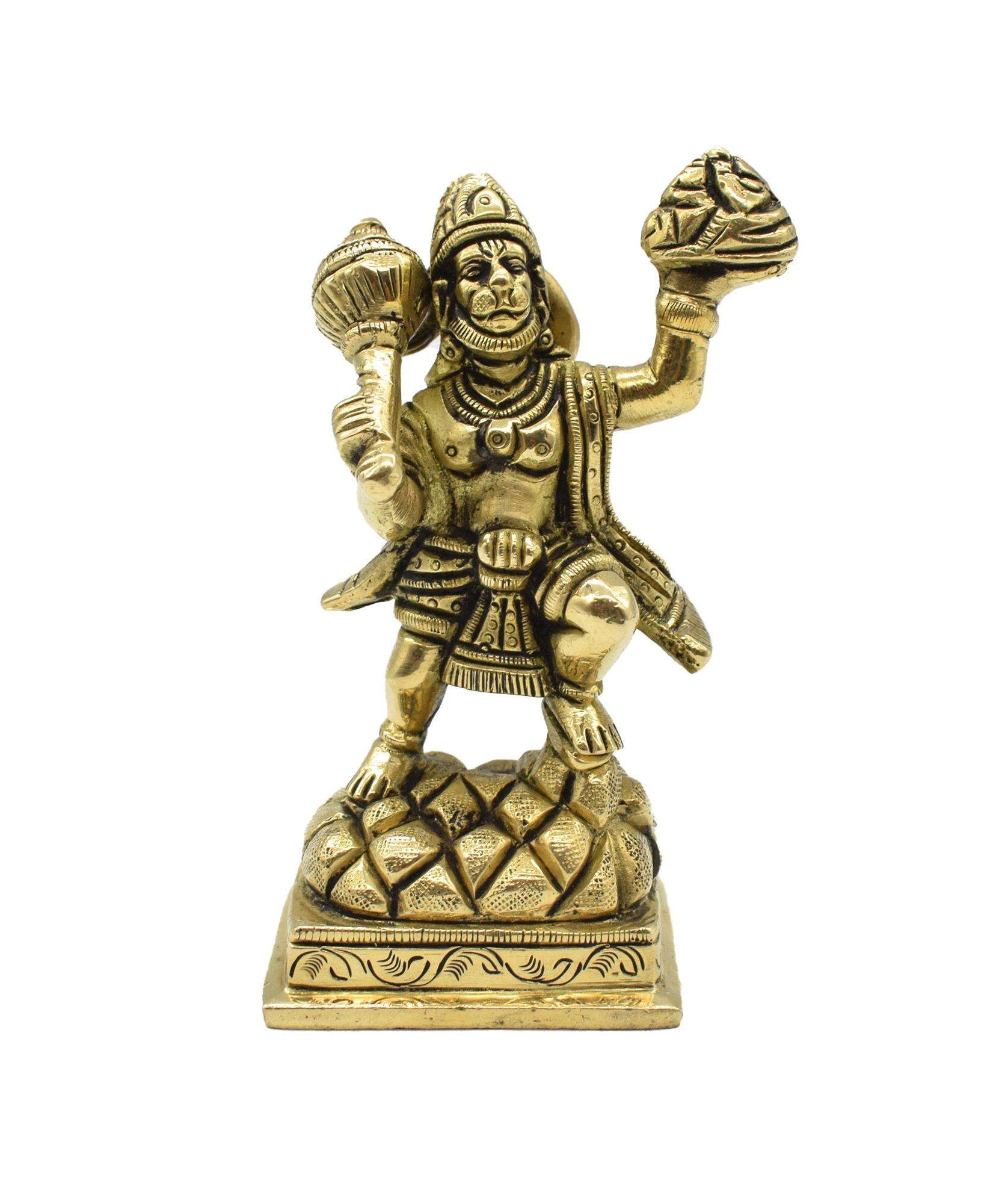 Brass Bajarang Bali Idol with Bala and Sanjeevani Mountain