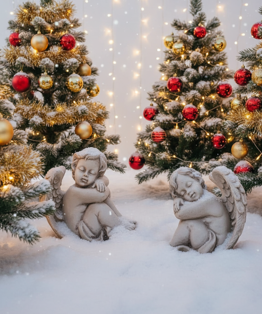 White Feather Small Angel Sign Statue