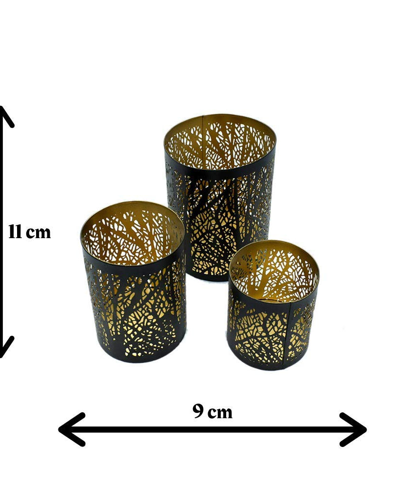 Metal Tea Light Candle Holders (Set of 3)