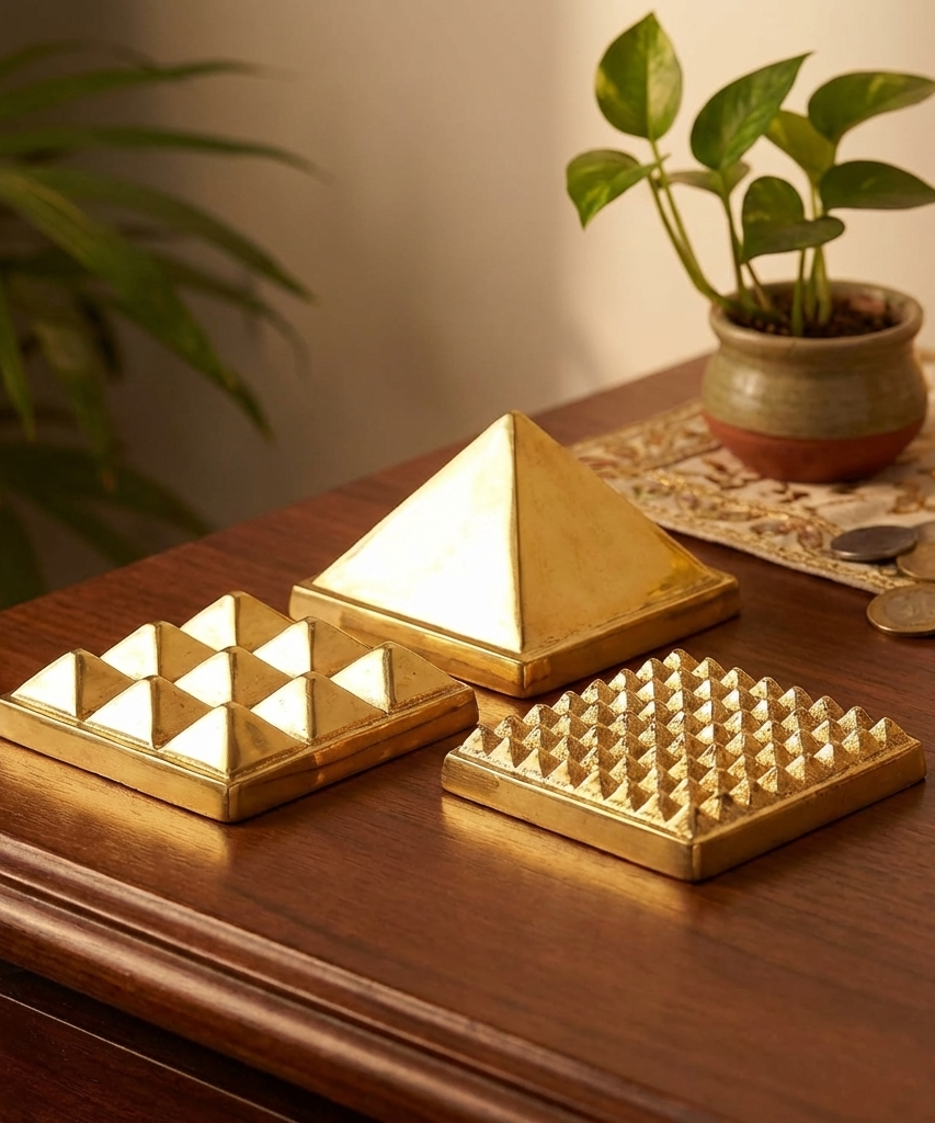 Brass Vastu Pyramid for Home | Main Door, Kitchen & Wealth Energy