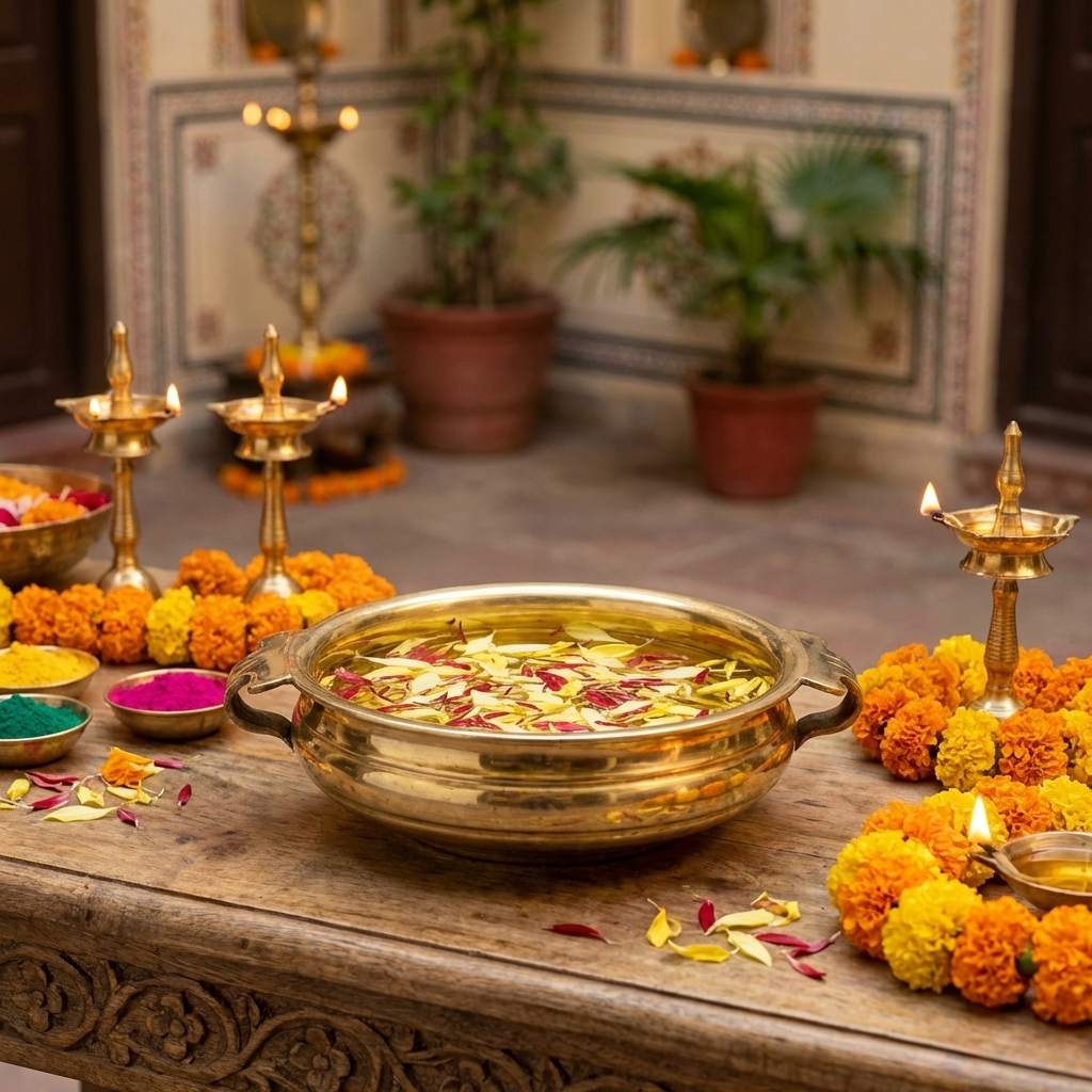 Brass Urli traditional Bowl for Home Decor