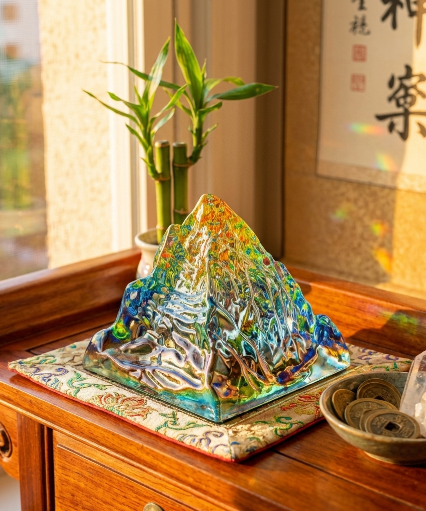 Feng Shui Vastu Kailash Pyramid for Positive Energy, Good Luck, and Prosperity Multicolour