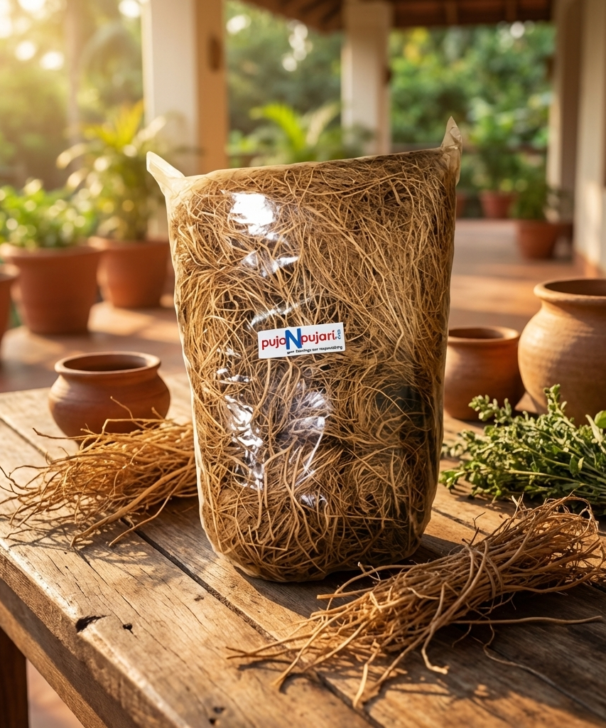 Vetiver Lavancha Roots/Khus Khus Grass for Puja and Havan (100 GRAM)