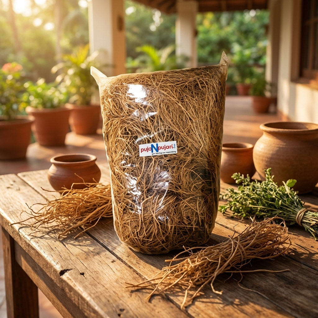 Vetiver Lavancha Roots/Khus Khus Grass for Puja and Havan (100 GRAM)