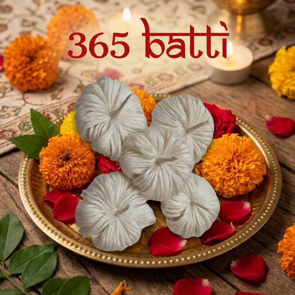 365 Vathulu- Karthika Masam Vathulu- 365 Cotton Wicks for Karthika Deepam Pooja (Pack of 5).