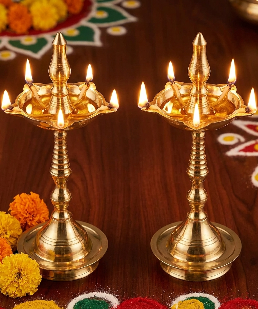 Brass Deepam Kuthu Vilakku Lamp Pair -19 Inch