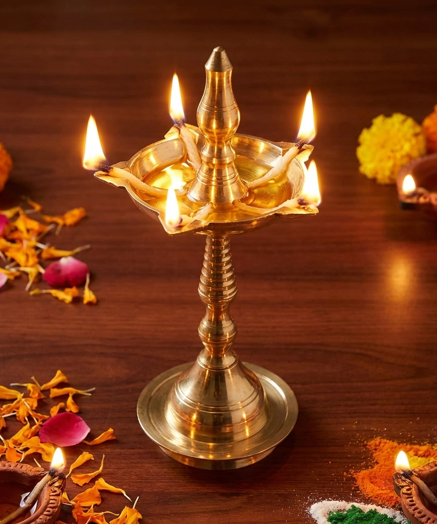 Brass Deepam Kuthu Vilakku Lamp Pair- 6 Inch