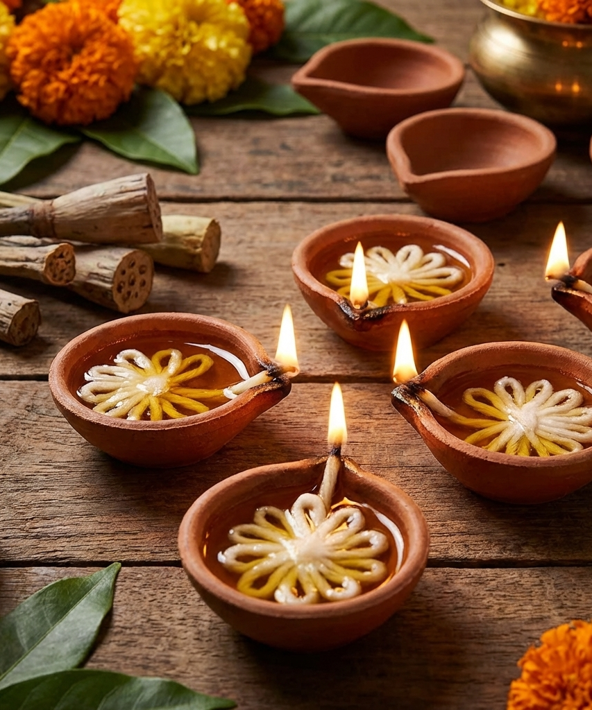 Lakshmi Tamara Vattulu/Thamarai Thiri/Lotus Kamal Steam Wicks for Puja (Pack of 10)