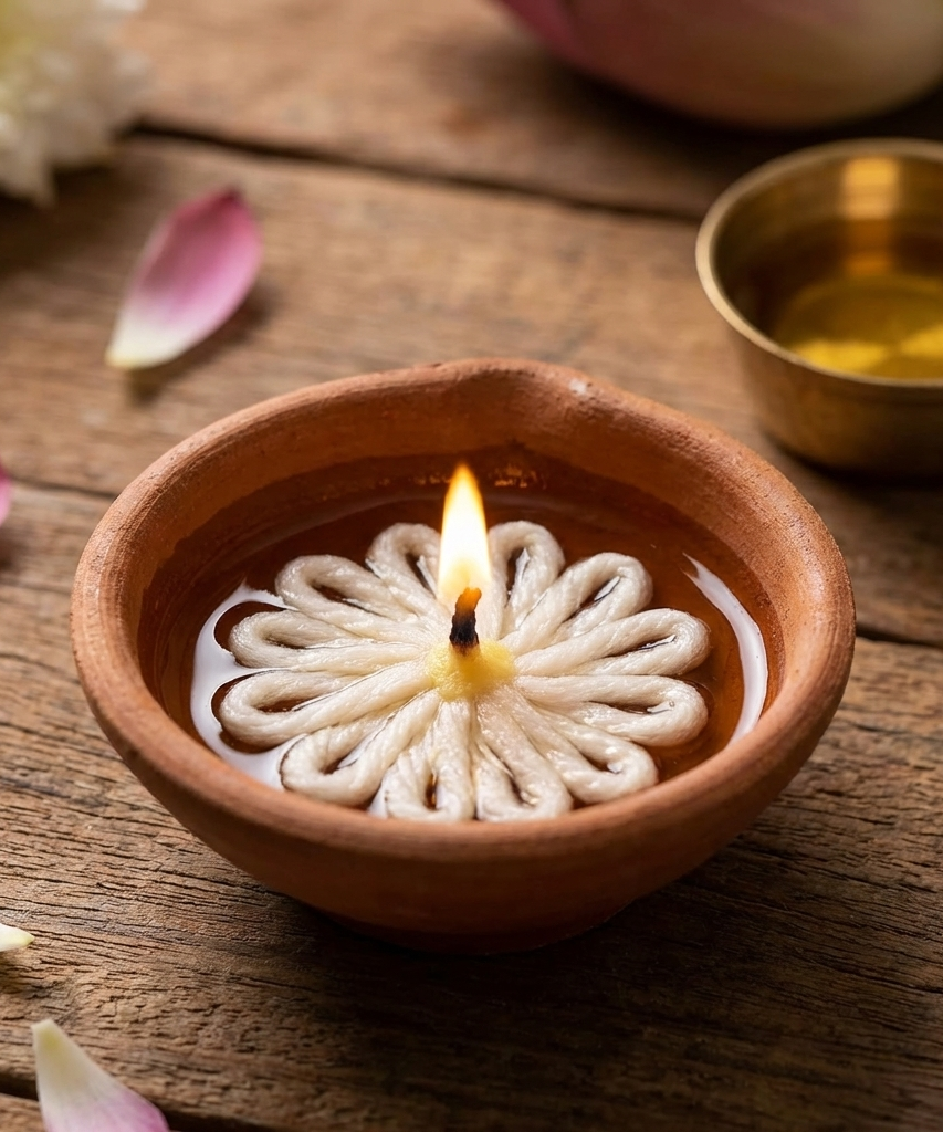 Lakshmi Tamara Vattulu/Thamarai Thiri/Lotus Kamal Steam Wicks for Puja (Pack of 10)