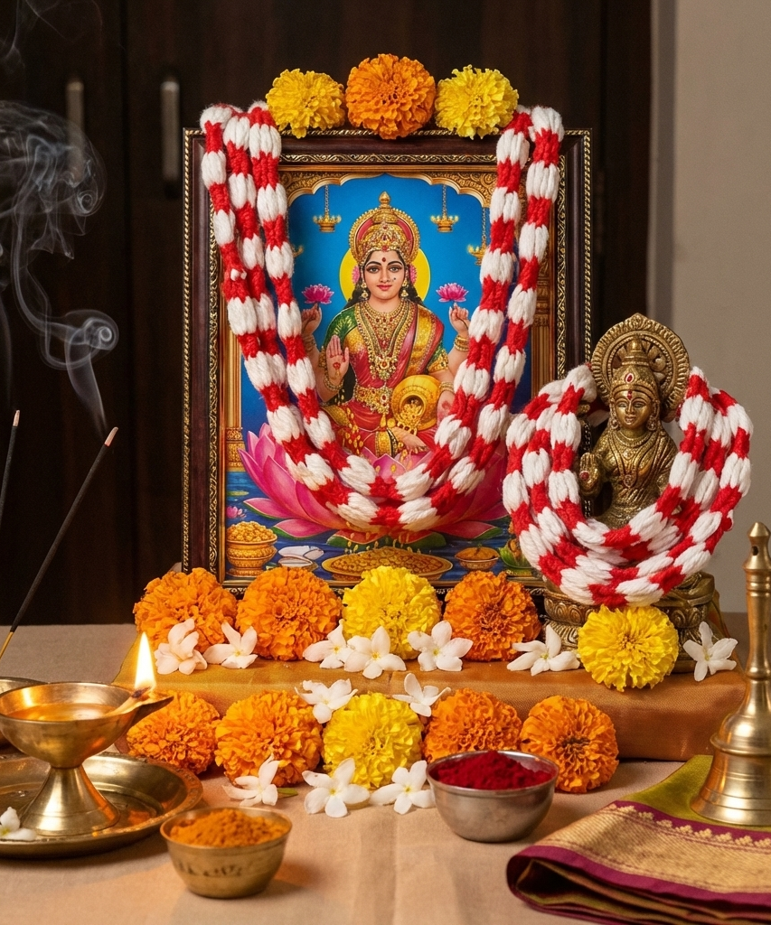 Gejje Vastra Or Cotton Vastramala - Kapus Vastra Coloured (Set of 6 Vastramala).Pavitra Puja Kapus Vastra