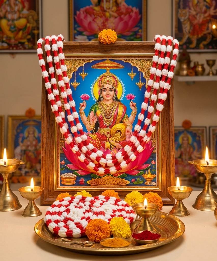 Gejje Vastra Or Cotton Vastramala - Kapus Vastra Coloured (Set of 6 Vastramala).Pavitra Puja Kapus Vastra