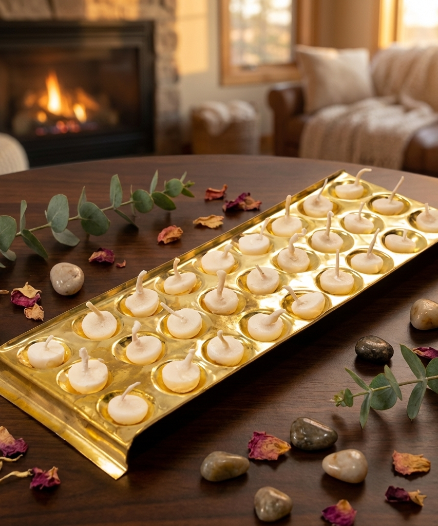 Rectangle Design Brass Ghee Diya Holder-300gm