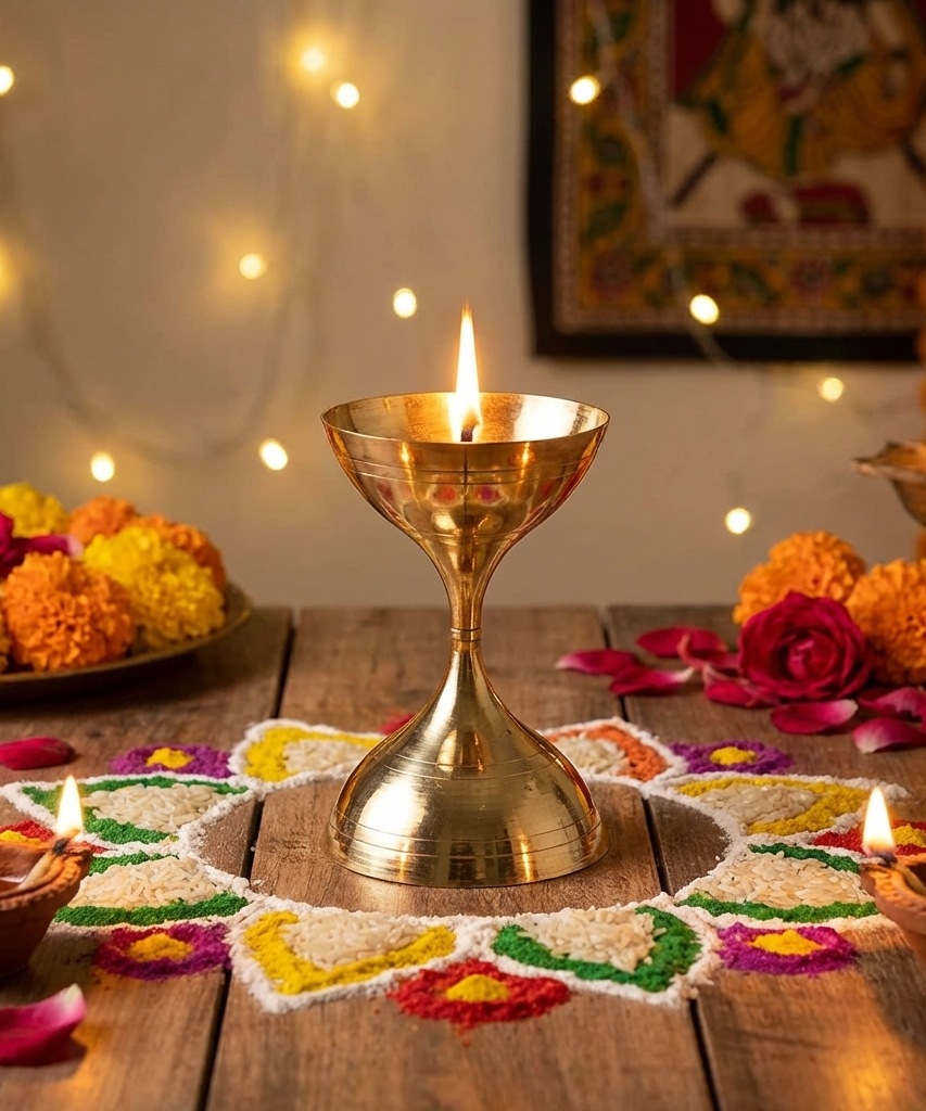 Nanda Deepa Brass Diya Lamp