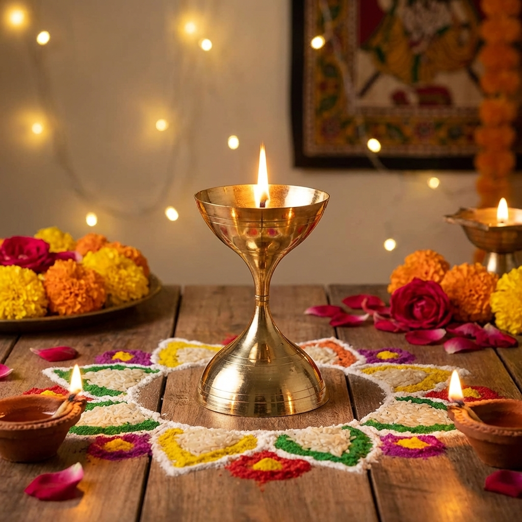 Nanda Deepa Brass Diya Lamp