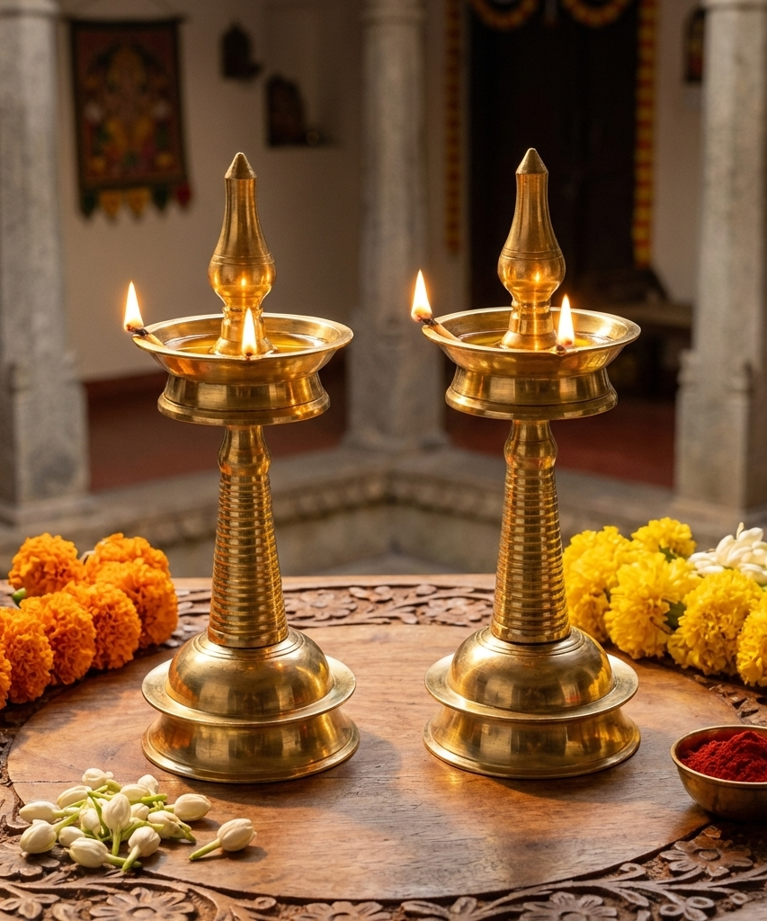 Brass Kerala nilavilakku Diya Traditional Lamps