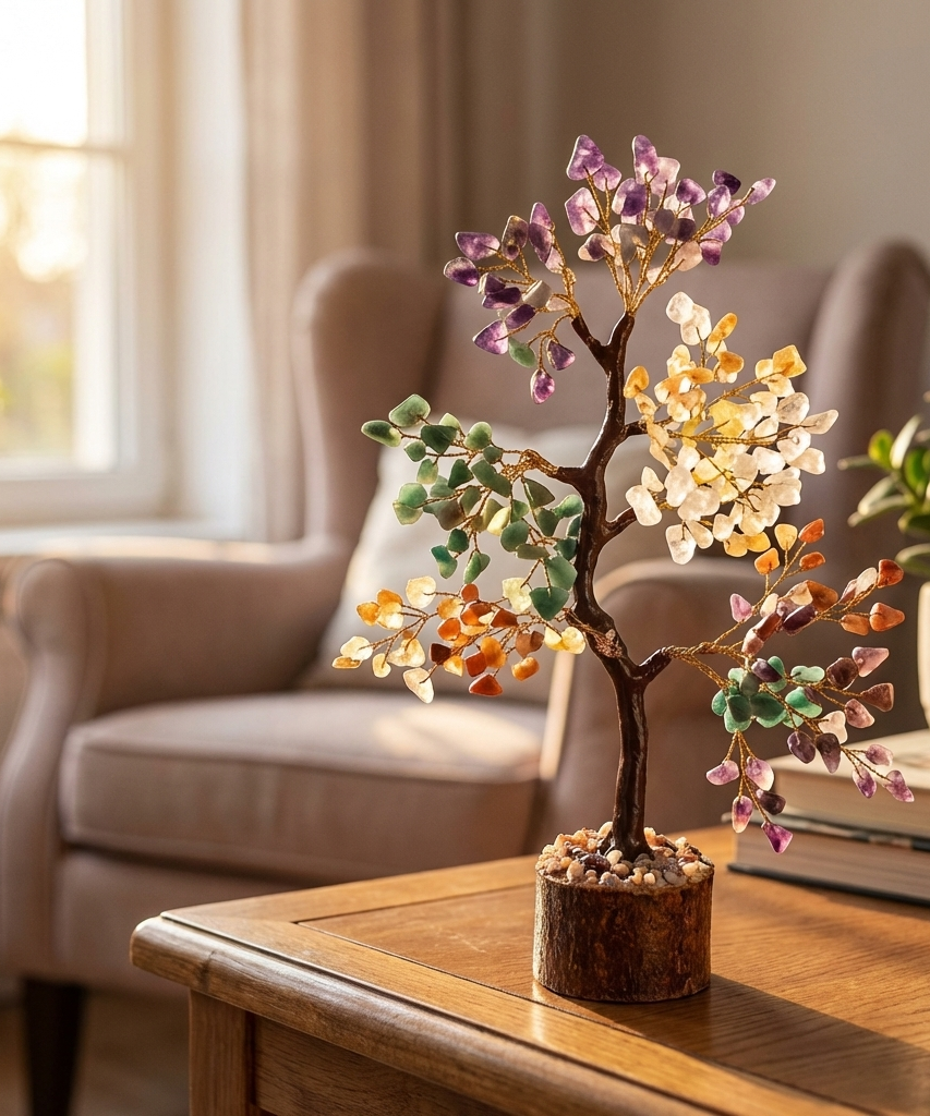 7 Chakra crystal Stone Tree for Good Luck