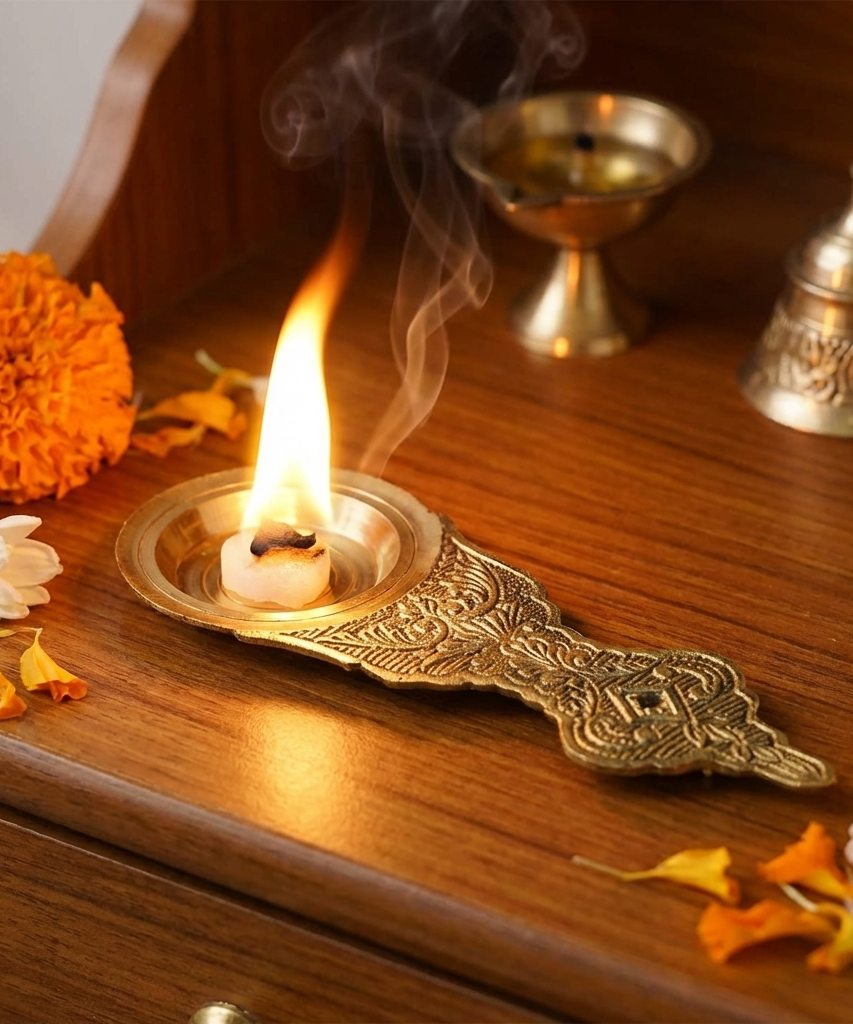 Camphor Aarti Stand 8 Inches