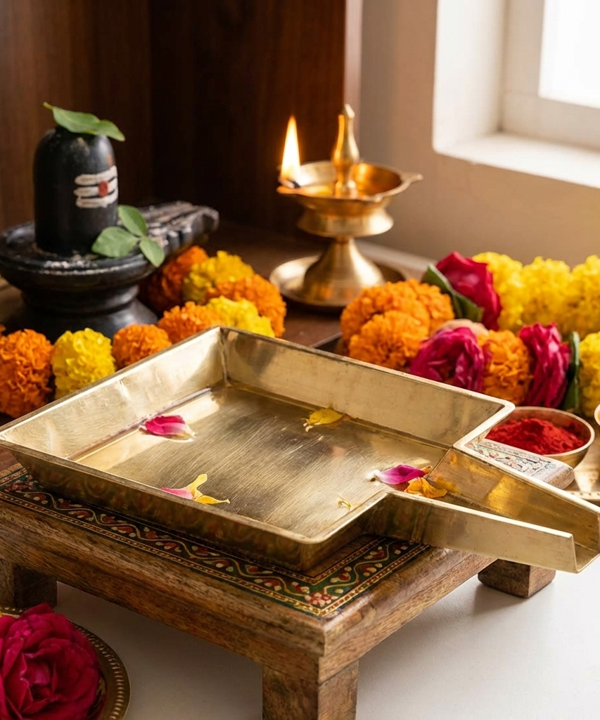 Square Design Large Abhishekam Plate for Shivalingam (46)