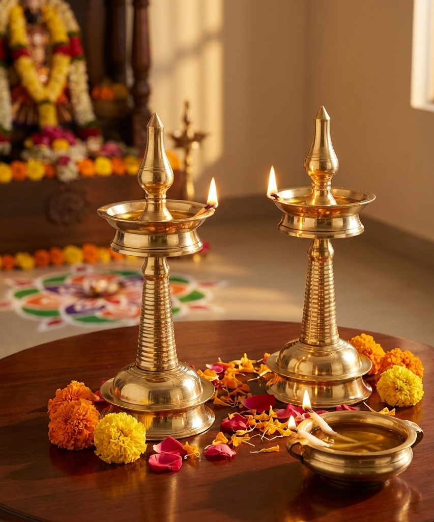 Brass Kerala nilavilakku Diya Traditional Lamps