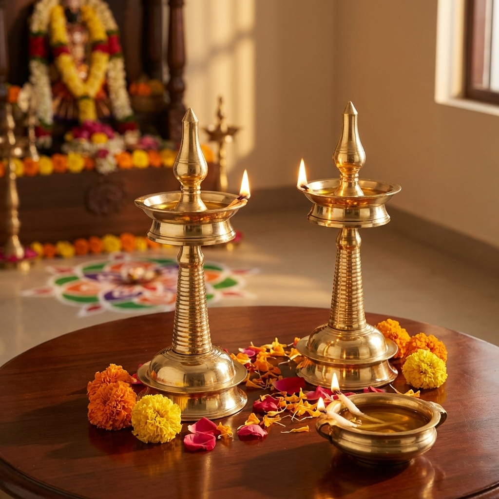 Brass Kerala nilavilakku Diya Traditional Lamps