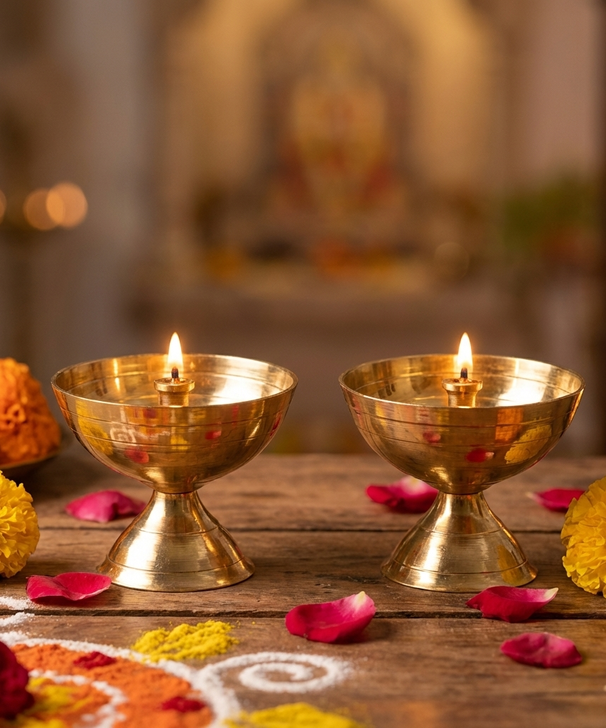 Brass Kamal Akhand Oil Lamp,Diwali diya