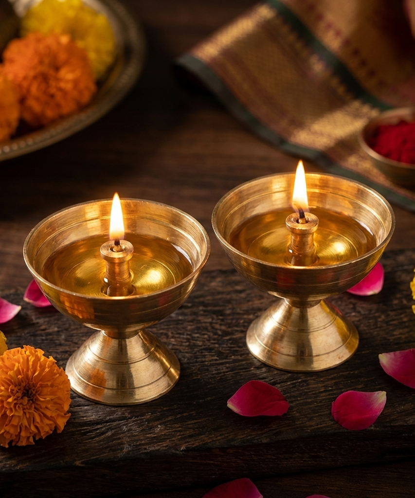 Brass Kamal Akhand Oil Lamp,Diwali diya