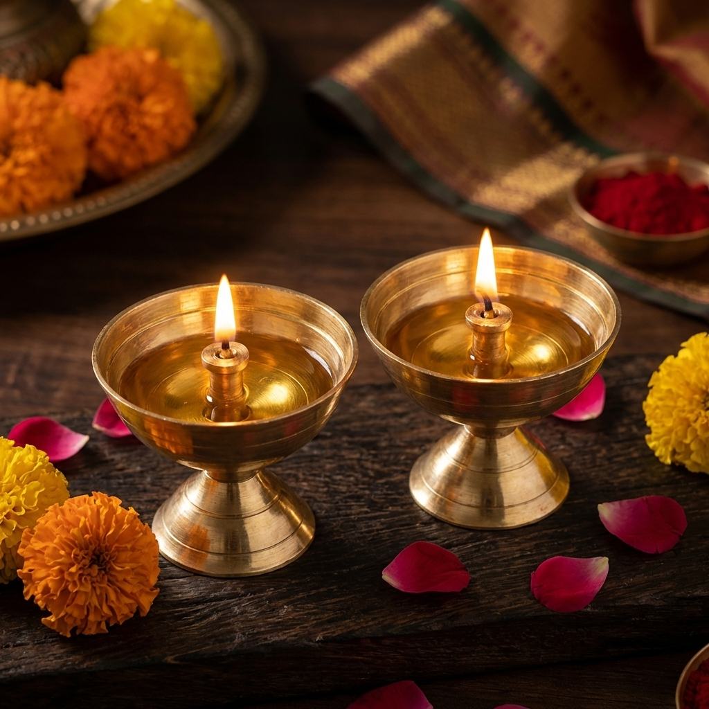 Brass Kamal Akhand Oil Lamp,Diwali diya
