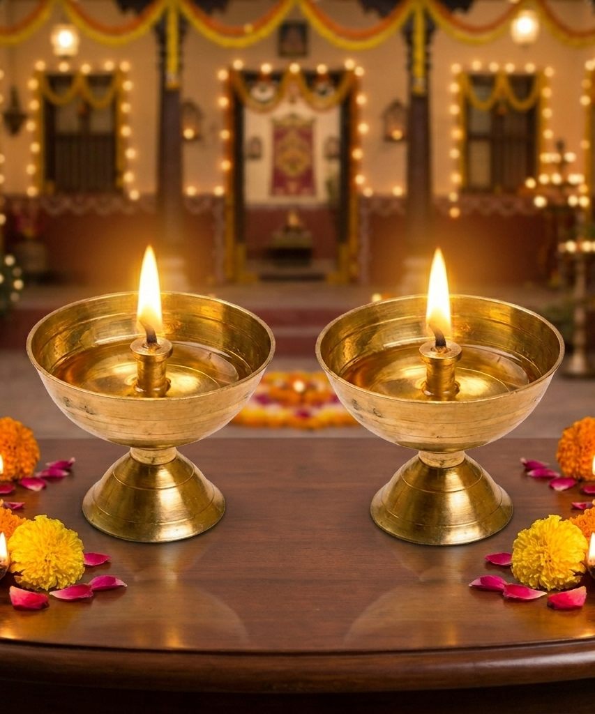 Brass Kamal Akhand Oil Lamp,Diwali diya