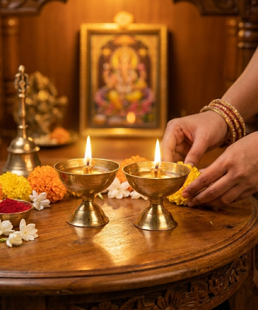 Brass Kamal Akhand Oil Lamp,Diwali diya