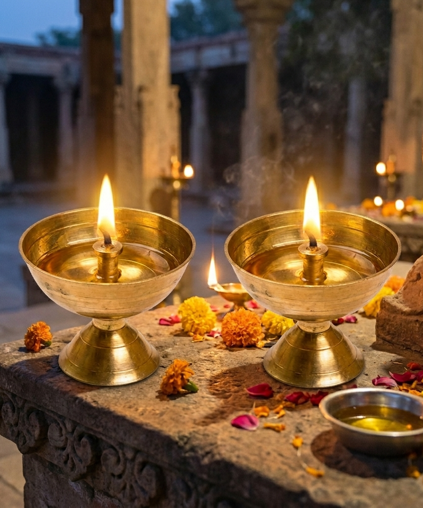 Brass Kamal Akhand Oil Lamp,Diwali diya