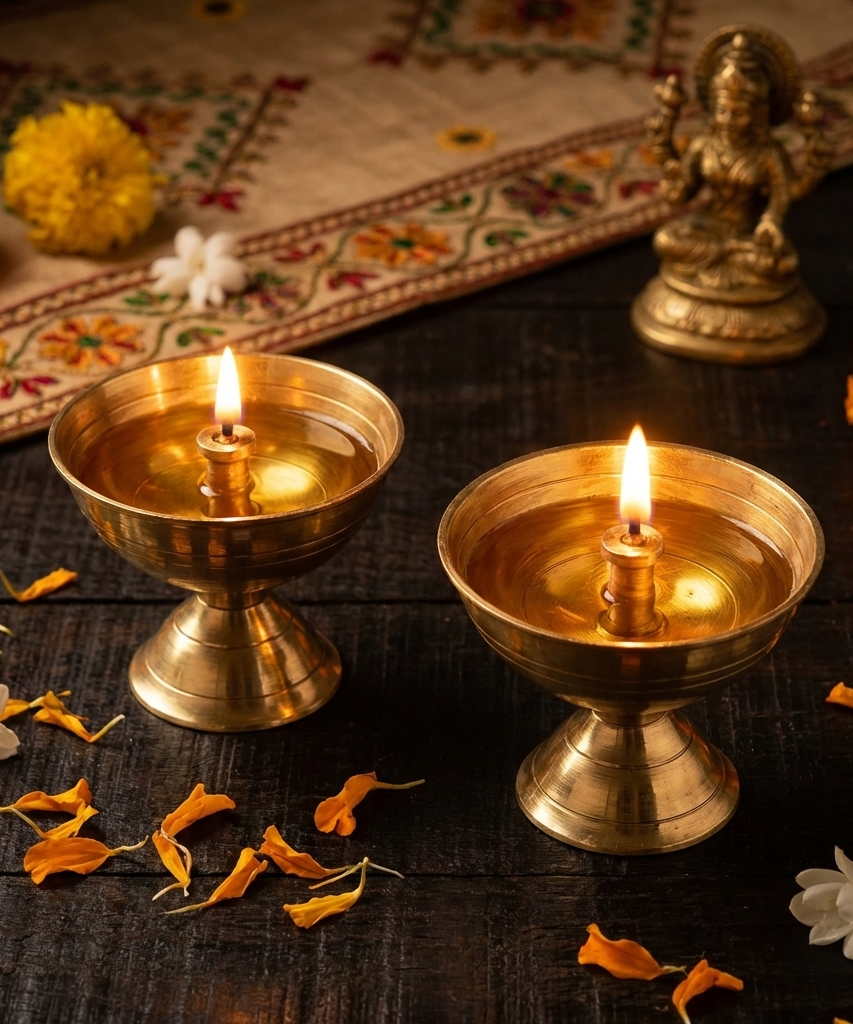 Brass Kamal Akhand Oil Lamp,Diwali diya