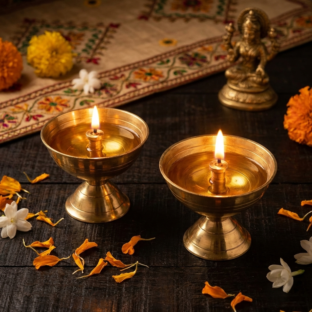 Brass Kamal Akhand Oil Lamp,Diwali diya