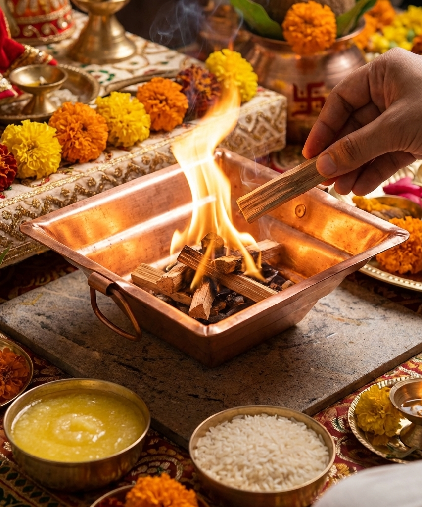 Pure Copper Havan Kund with Handle | Agnihotra Yagna Kund (17 × 17 × 7 cm, 250g)