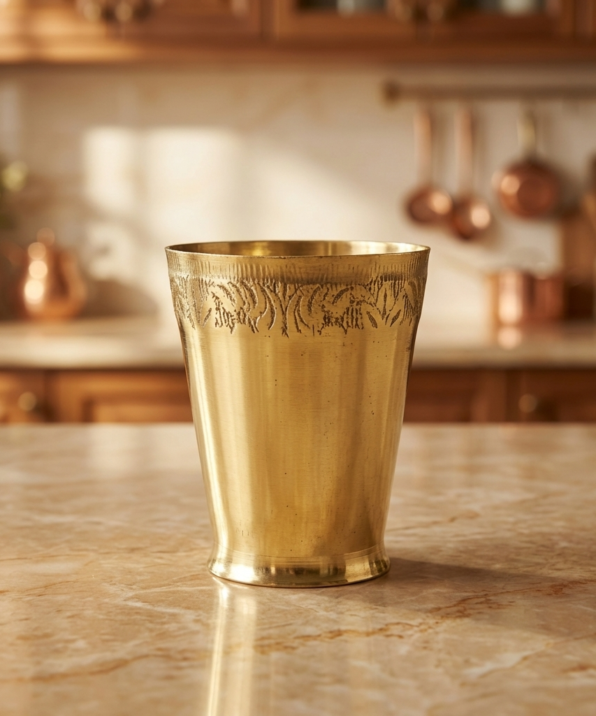Brass or Pital Glass For Puja And Home Decor