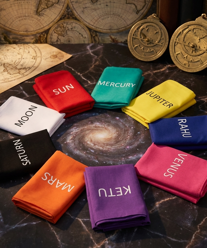 Navagraha pooja clothes-Navagraha Clothes Pieces Material( Pack of 9 )