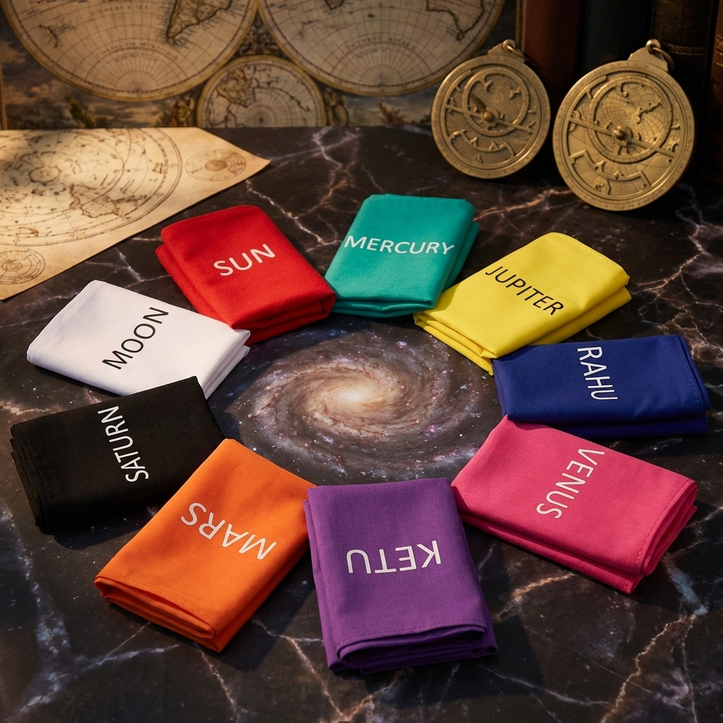 Navagraha pooja clothes-Navagraha Clothes Pieces Material( Pack of 9 )