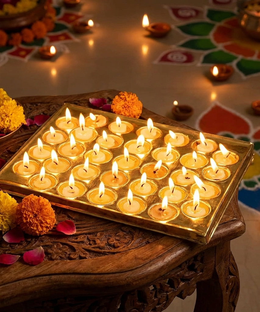 Design Brass Ghee Diya Holder-325gm